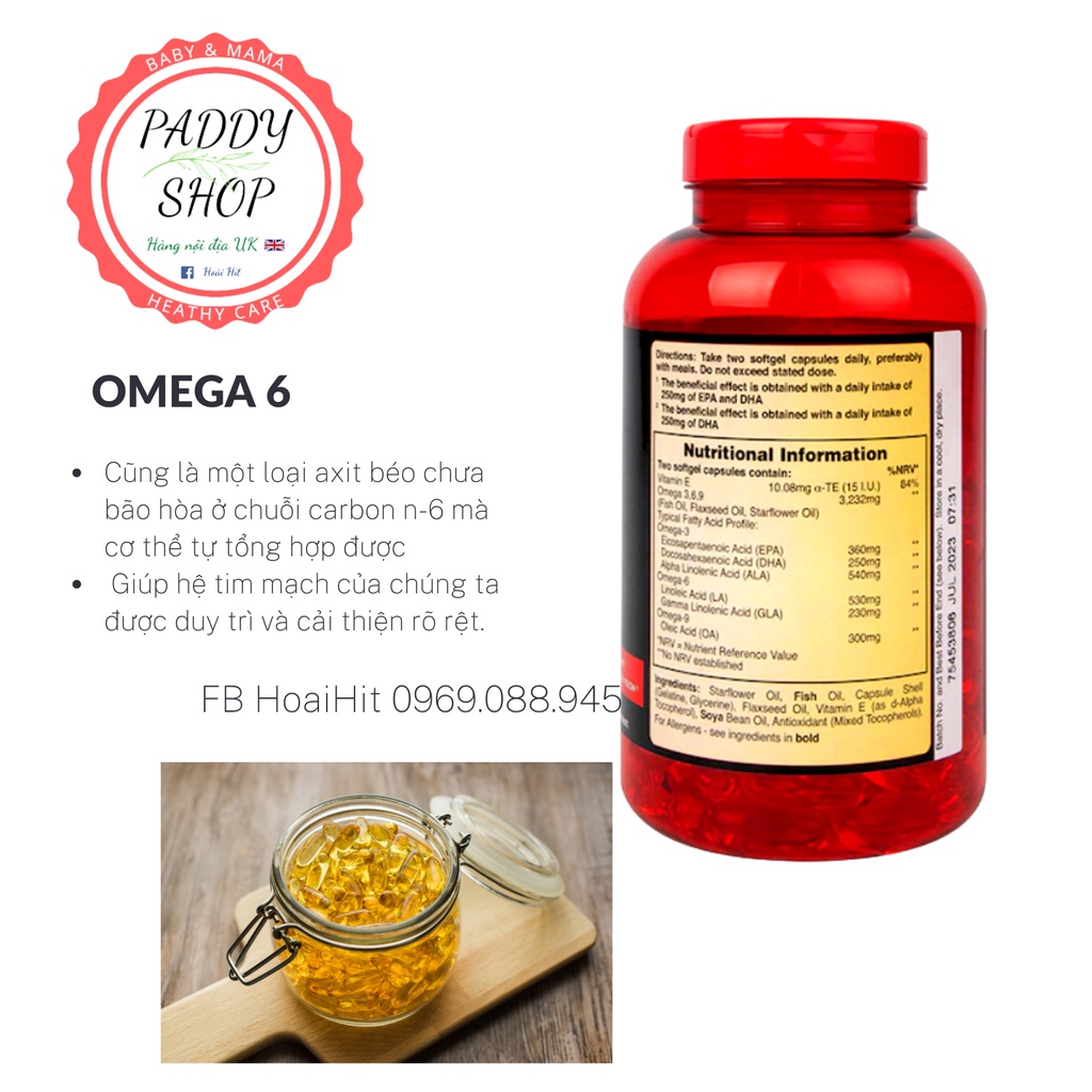 Triple Omega 3-6-9 [120 viên] - Viên uống sáng mắt, bổ não, bảo vệ tim mạch