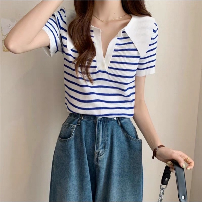 Len cổ bẻ đan dây lưng 130k