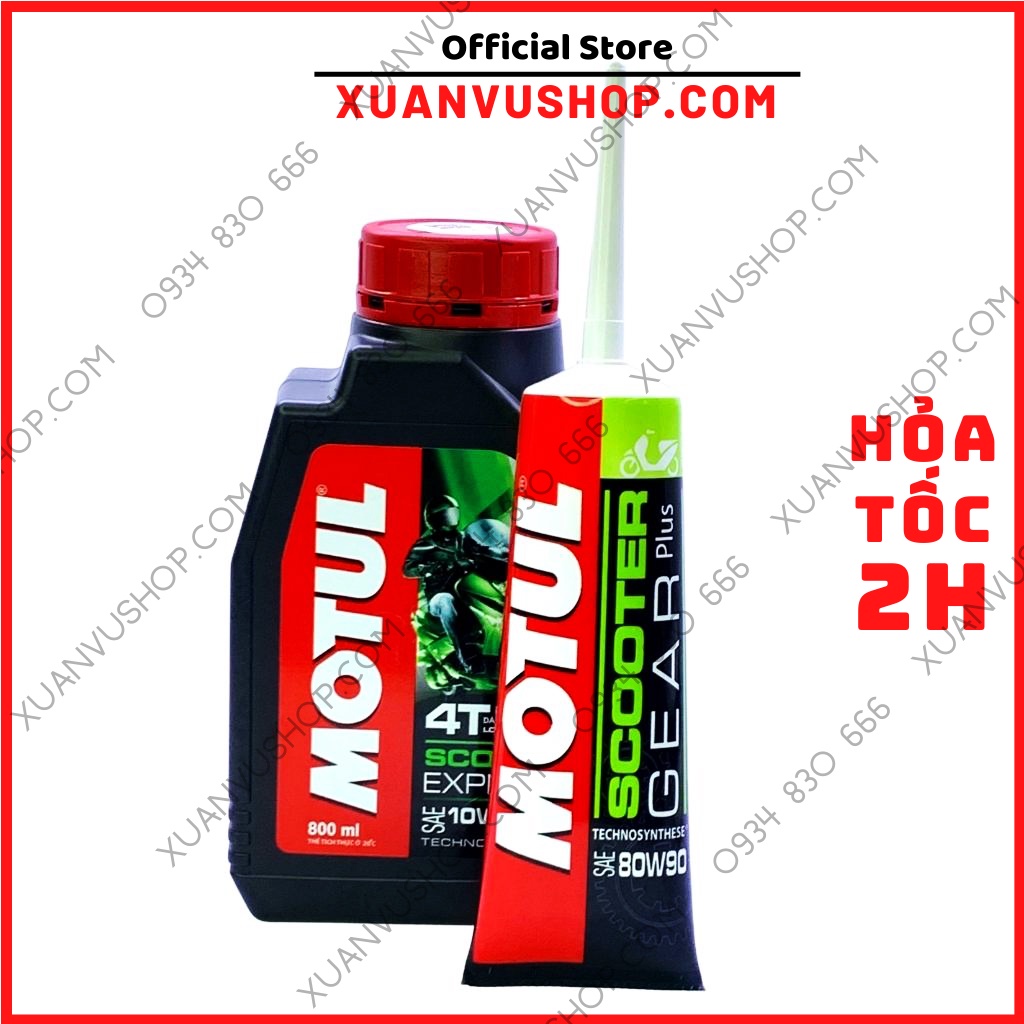 Nhớt xe tay ga Motul Scooter 10W40 LE 800 ml Gear Oil 80W90 120ml nhớt hộp số Vario Vision Nouvo SH Lead XUANVUSHOP