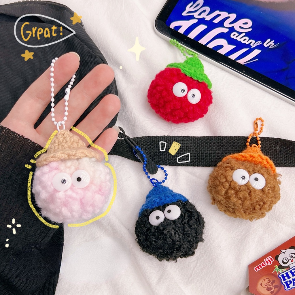 Móc Khóa Hình Quả Bóng Họa Tiết Hoạt Hình Dễ Thương