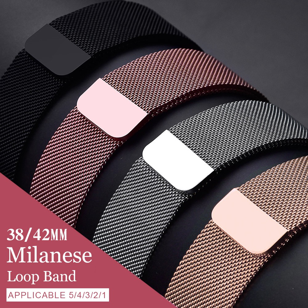 Dây đeo Apple Watch bằng thép không gỉ Milanese-Vòng đeo tay bằng thép có khóa từ tính cho Apple Watch Series 6 / SE / 5/4/3/2/1