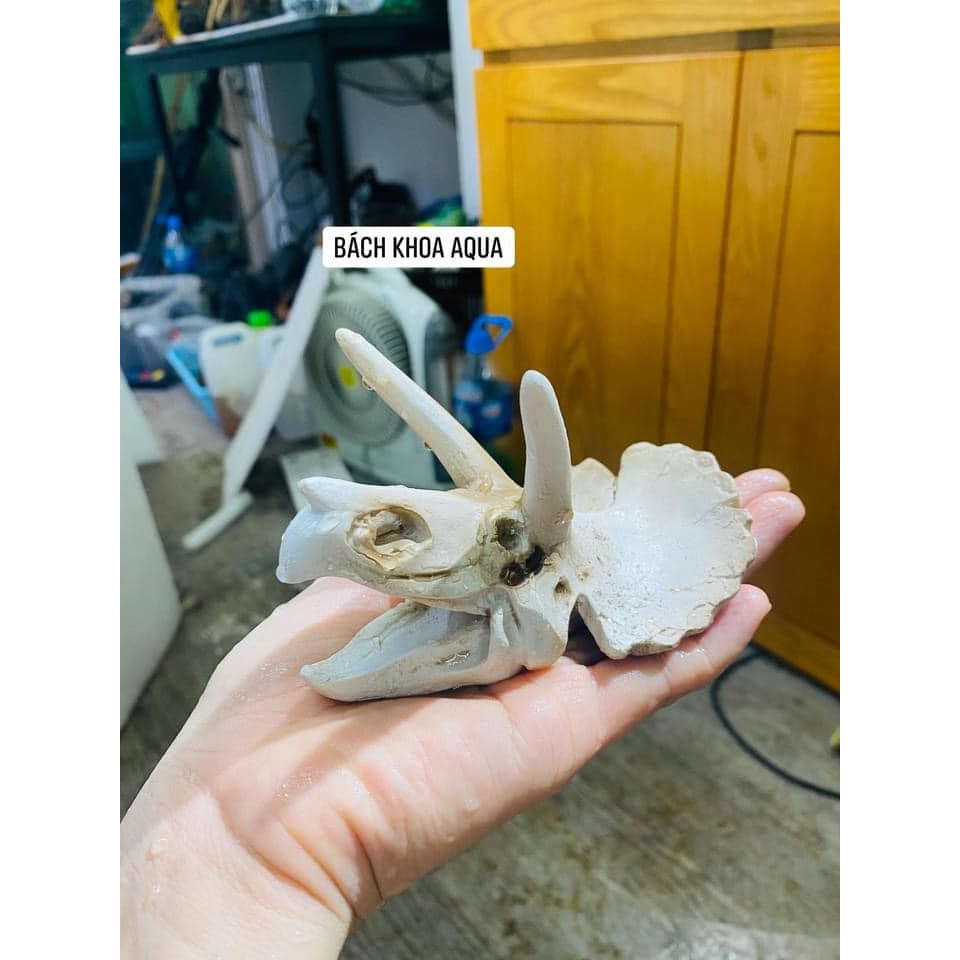 Tượng mô hình đầu tê giác 3 sừng trang trí