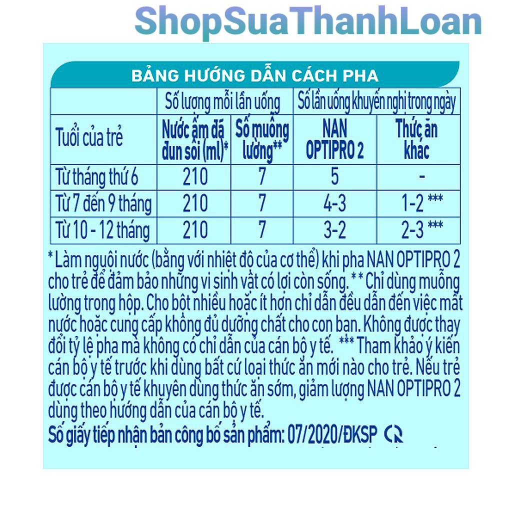 [HSD T5-2023] [MẪU MỚI] Sữa Bột Nestle NAN OPTIPRO 2 HMO – Hộp 400gr