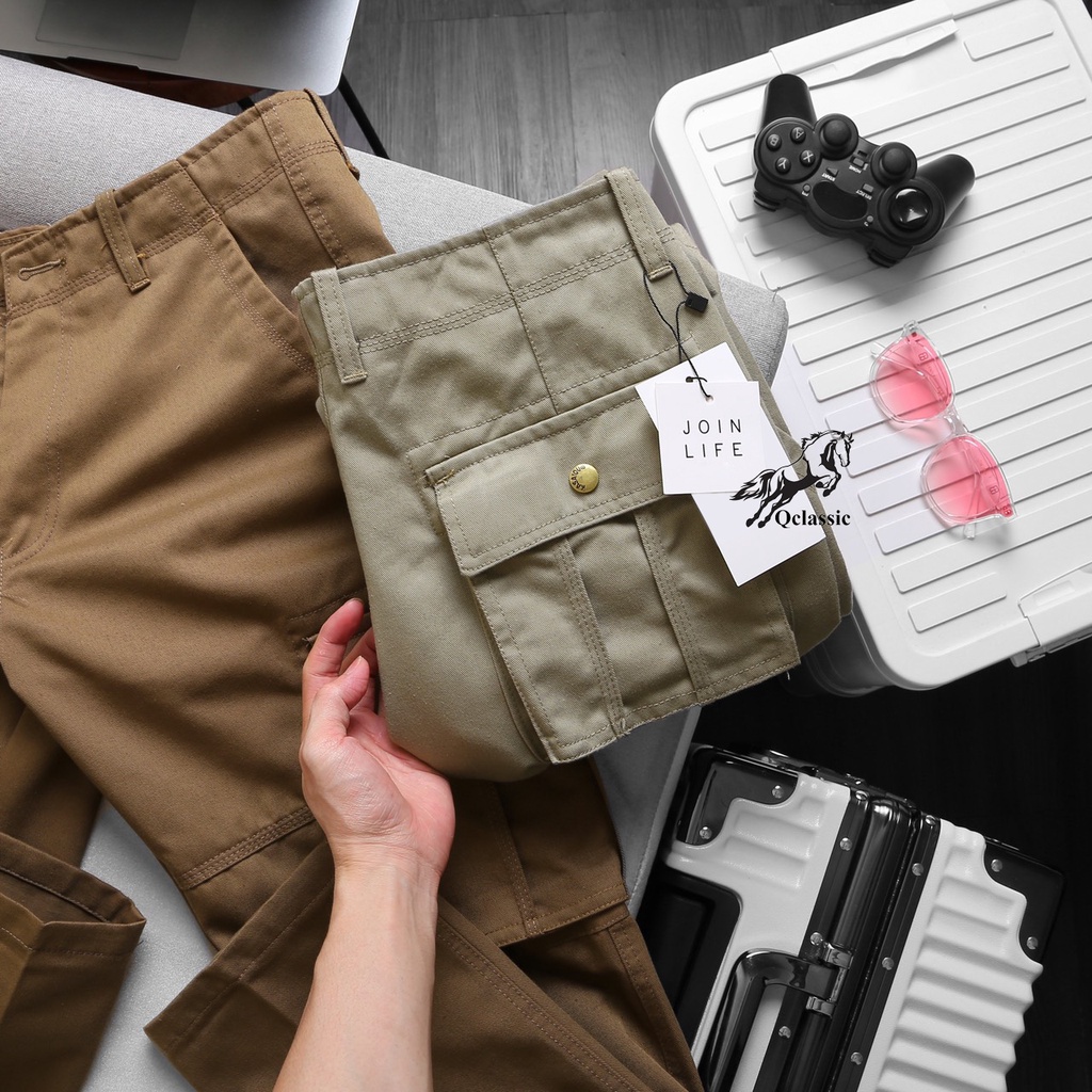 Quần nam trung niên dài túi hôp trơn thanh lịch sang trọng, nam tính đàn ông mạnh mẽ phong cách Q0002