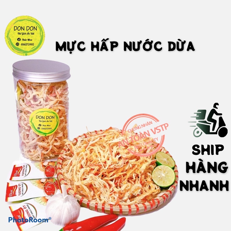 (FREESHIP) MỰC XÉ SỢI HẤP NƯỚC DỪA 200Gram