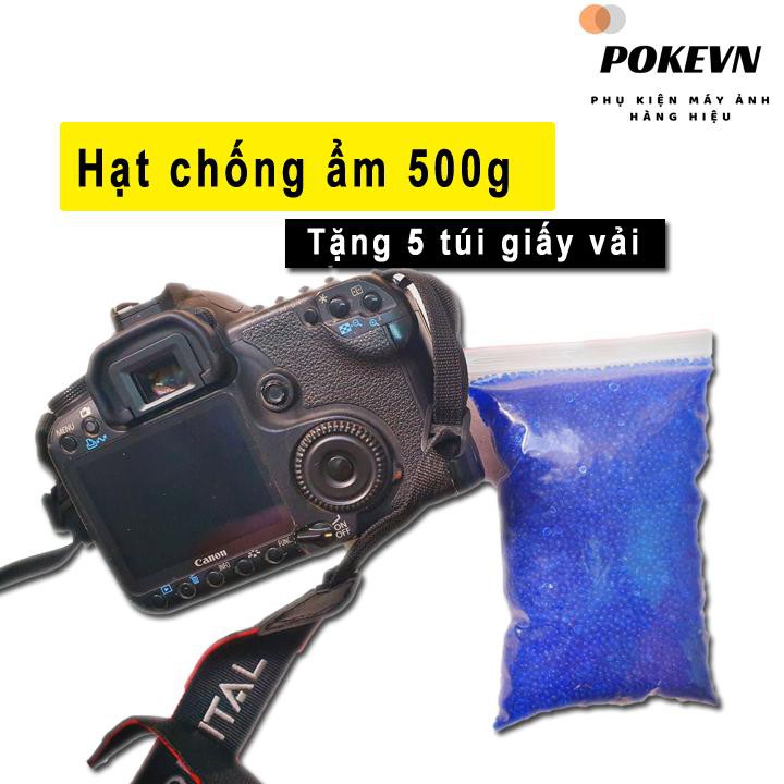 Hạt hút ẩm xanh đổi màu chống ẩm 500g - Tặng 5 túi vải