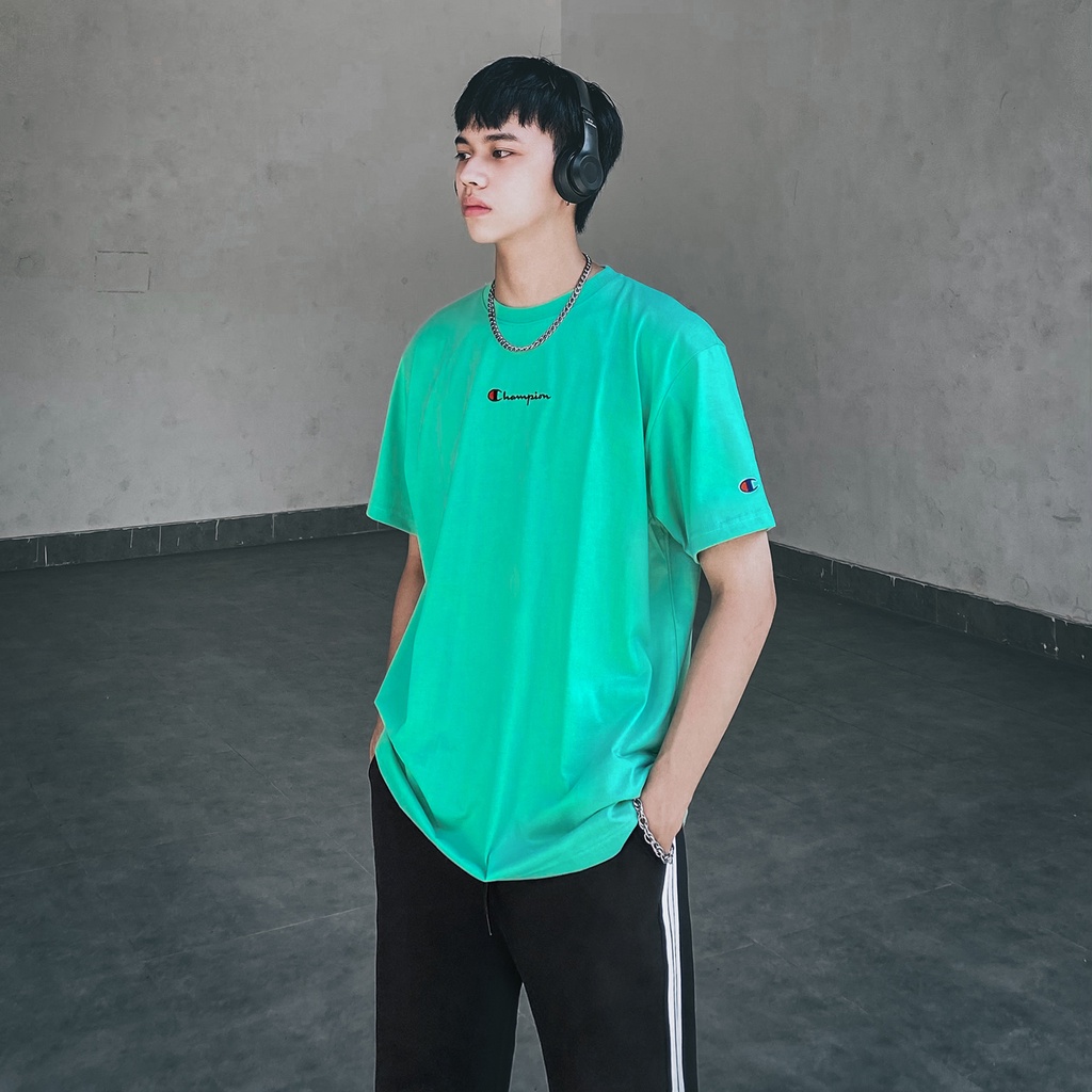 Áo thun Champion màu xám nhạt Chất Liệu Cotton Thoáng Mát