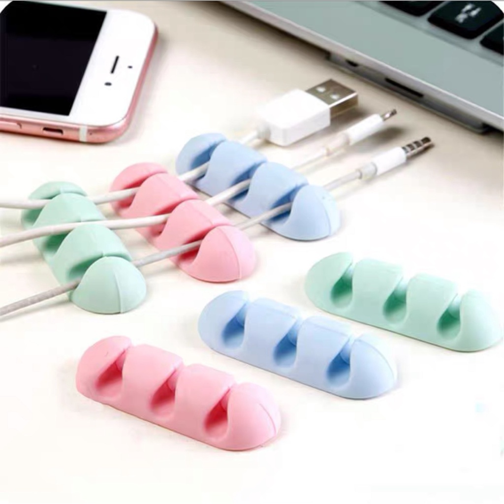 Kẹp Silicon Giữ Cáp, Dây Sạc ,Tai Nghe Cố Định Gọn Gàng Tiện Dụng