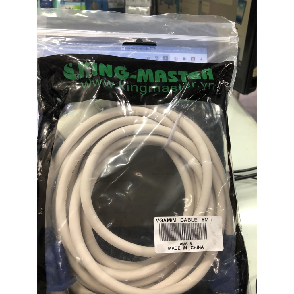 Cáp VGA KINGMASTER 5M- Chính Hãng 100%- Chất Lượng Tốt- Bảo Hành 6 Tháng