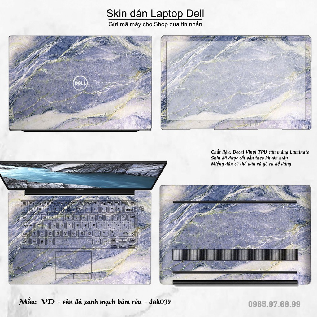 Skin dán Laptop Dell in hình vân đá bộ 2