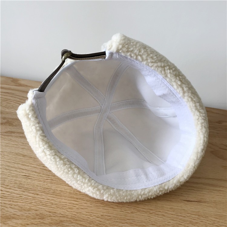 Cashmere suede Korean style round cap for women
