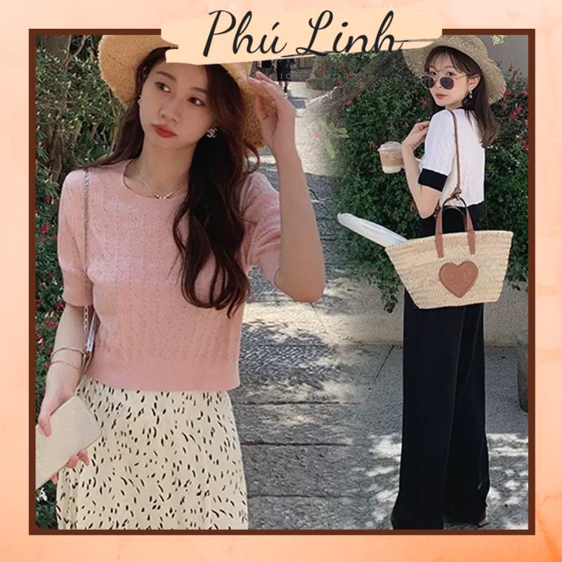 MS677 Áo len nữ mongtoghi cổ tròn kiểu dáng Hàn Quốc