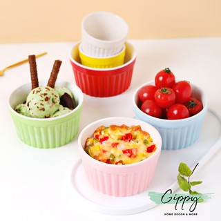 Bát sứ ramenkin chịu nhiệt làm Pudding, Soufflé, nướng bánh, đựng kem, đồ tráng miệng - Gippy Decor