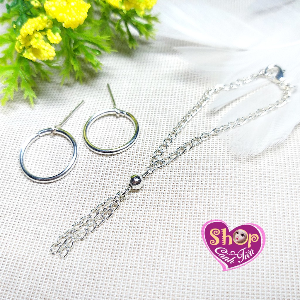 Bộ Trang Sức Búp Bê Barbie Handmade - Vòng cổ, Bông Tai Búp bê Khoen tròn Lớn Mạ Vàng, Bạc Phong cách