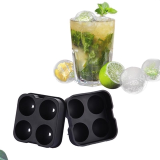 Whiskey Cocktail Ice Cube Maker Mold 4 Large Sphere Mold Silicone