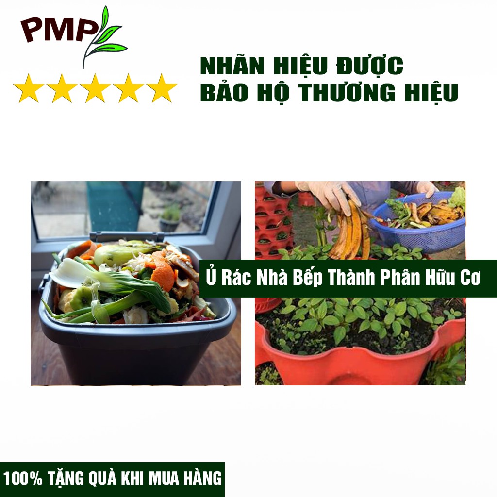 Combo EM Gốc, Phân Giải Hữu Cơ &amp; Mật Rỉ Đường PMP Bộ Ủ Phân Đậu Nành, Trứng, Chuối, Cá, Rác Thải Hữu Cơ