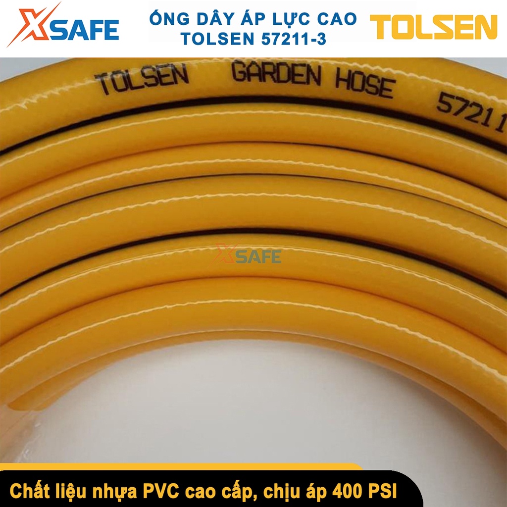 Ống nước áp lực cao PVC TOLSEN 15-30m | ống nhựa pvc đường kính 16mm chịu áp lực 400PSI gọn nhẹ, chống gập gãy [XSAFE]