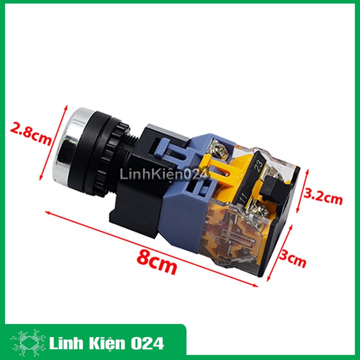 Nút Nhấn Đề Giữ Có Đèn LA38 380V-10A 1 Thường Đóng 1 Thường Mở