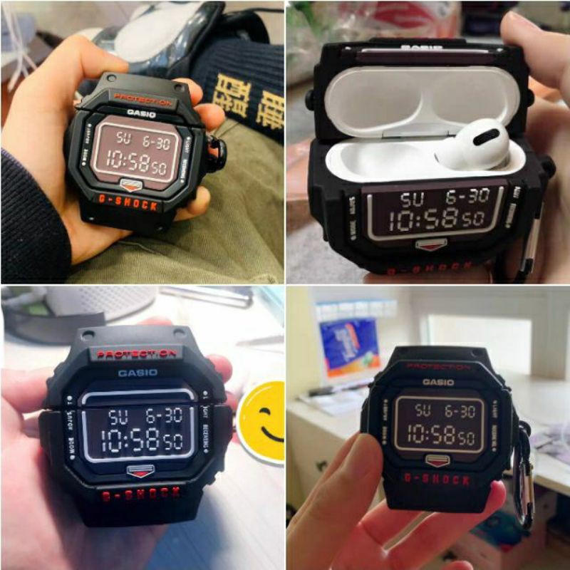 (Order 7 ngày) Case bảo vệ Airpods Pro/1/2 đồng hồ turbo/ casio/ g-shock đen đỏ/ nhũ bạc/ vàng