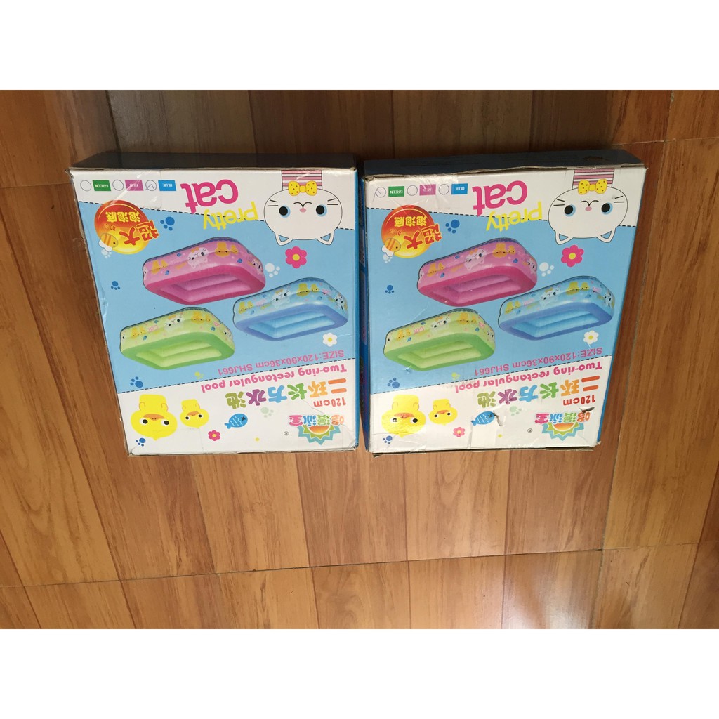 Combo Bơm + Bể Bơi 1,2m 2 Tầng Cao 35cm đáy phồng chống chơn (115cm*85*35 )