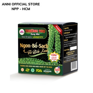 Rong Nho TẶNG 2 XỐT MÈ RANG -Tách Nước Trường Thọ Cao Cấp Dùng Với Salad - Sushi, Hộp 40g (2 gói x 2