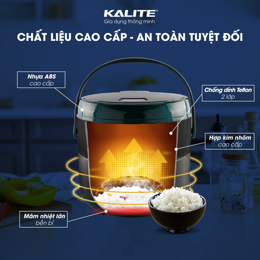 [Mã ELHADEV giảm 4% đơn 300K] Nồi cơm điện Kalite KL 618 dung tích 1.8L nấu cơm dẻo thơm ngon