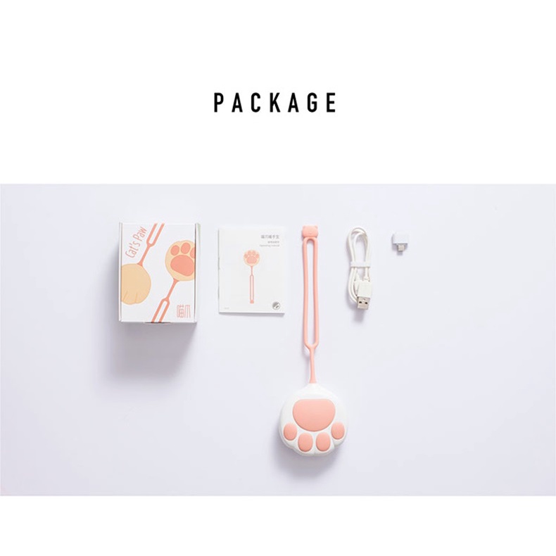 Máy sưởi cầm tay / Sưởi ấm bụng / Sạc dự phòng có dây đeo hình chân mèo