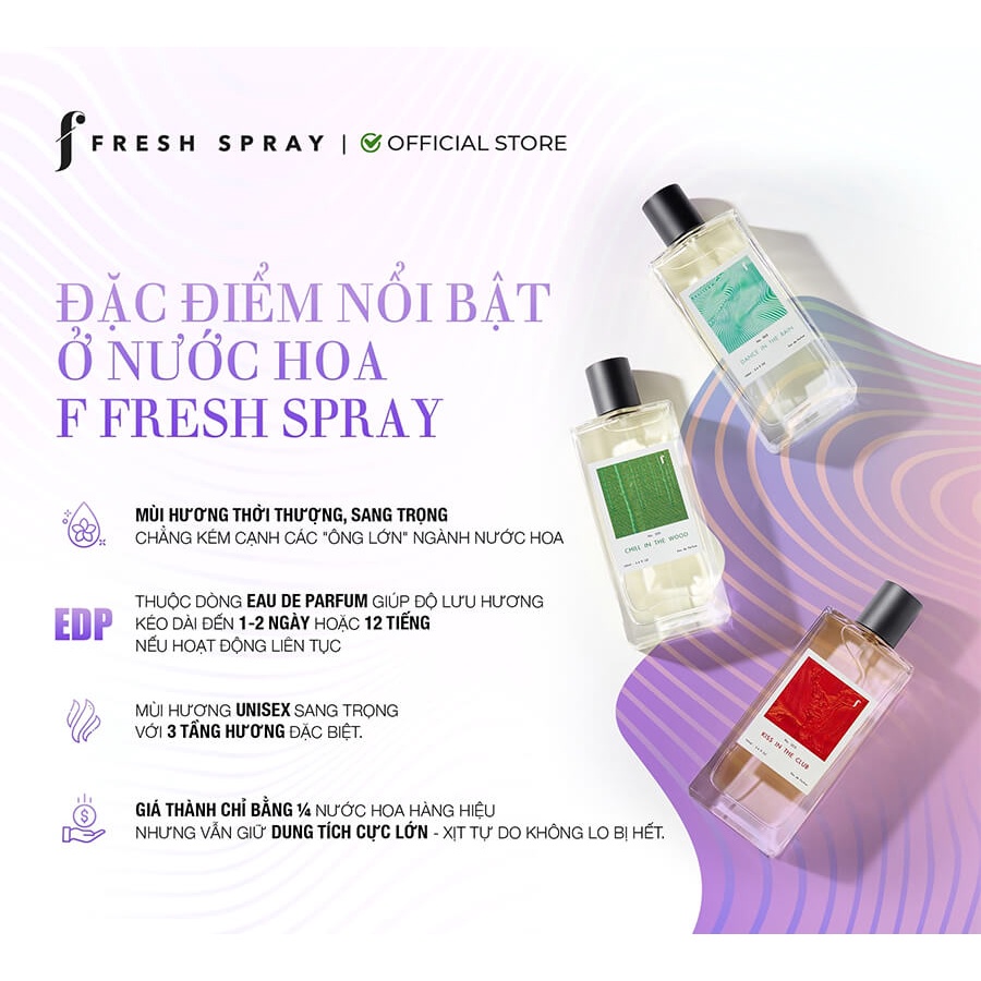F Fresh Spray Combo 3 chai Nước Hoa Công Nghệ Mới Lưu Hương Vượt Trội Trên Quần Áo
