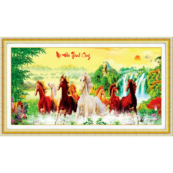Tranh đính đá Mã đáo thành công 153*75cm - tự đính