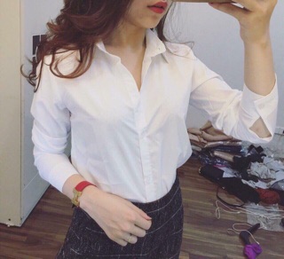 Áo sơ mi dài tay nữ trắng