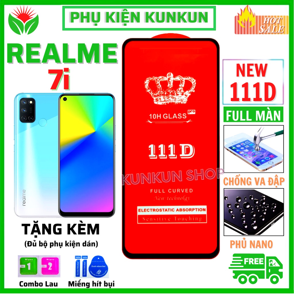 Kính Cường Lực REALME 7i - Siêu mượt - Dán Full màn hình 111D - Độ cứng 10H - Độ trong suốt điện thoại cực cao