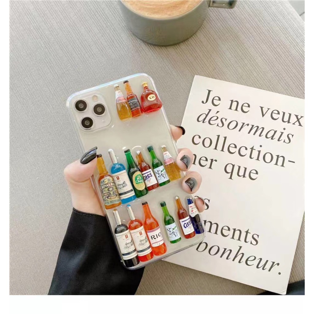 Ốp Điện Thoại Trong Suốt Chống Rơi Hình Chai Nước Cho iphone 15promax 15 15pro 14promax 13promax 12promax 12 11 pro max xs max xr 7 8plus