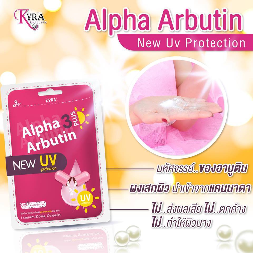 Bột kích trắng chống nắng Kyra Alpha arbutin 3 +  Plus Thái Lan