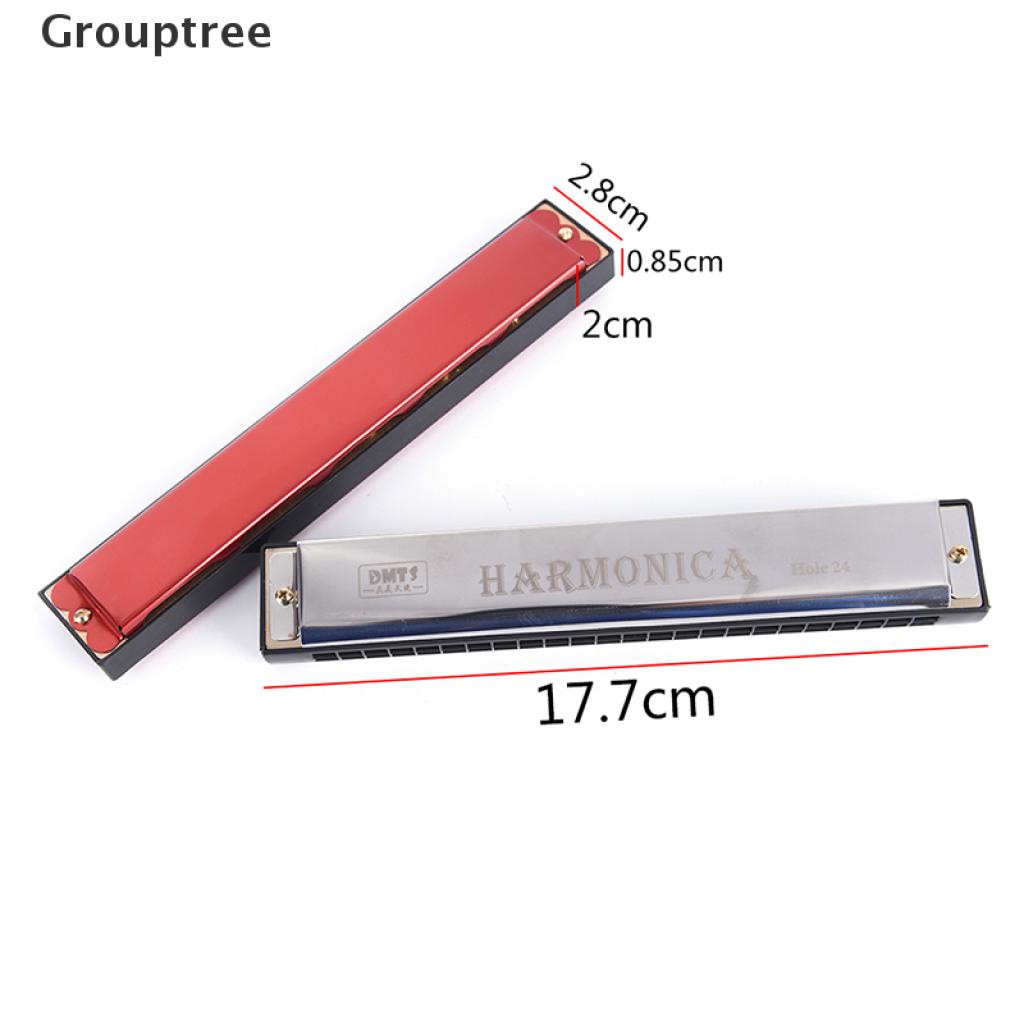 Kèn Harmonica 24 Lỗ Bằng Bạc / Đỏ Dành Cho Người Mới Bắt Đầu