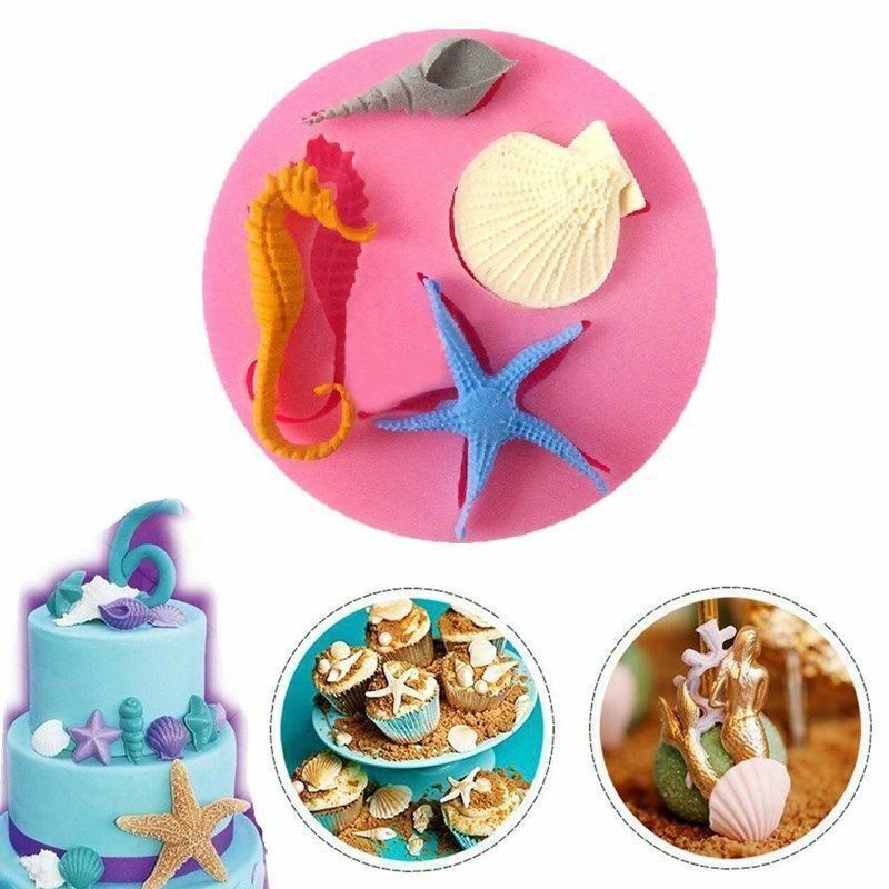 Khuôn Silicone Tạo Hình Làm Bánh Kẹo/Xà Phòng Hình Vỏ Sò 3D DIY