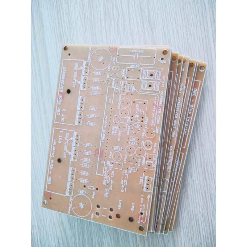 PCB INVERTER SIN CHUẨN 12V-24V DC LÊN 220VAC. chất liệu (phít Thủy tinh)