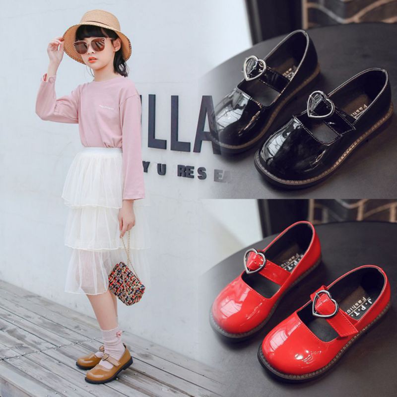 Giày búp bê Mary Jane quai dán xinh xắn chất giả da cho bé 1-11 tuổi
