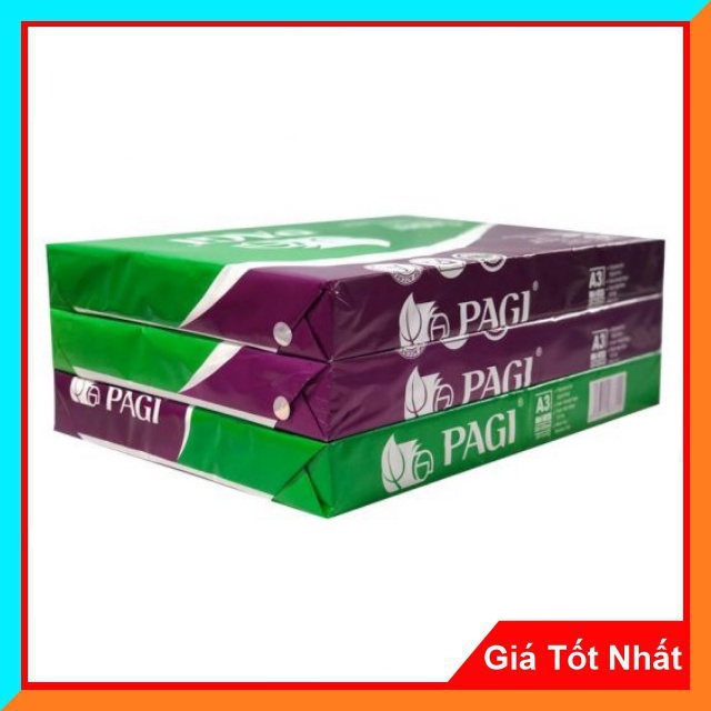 Giấy In, Giấy Photo A3 Pagi Xanh Định Lượng 70GMS, 500 Tờ/Ram, Giá Rẻ, Không Kẹt Máy In