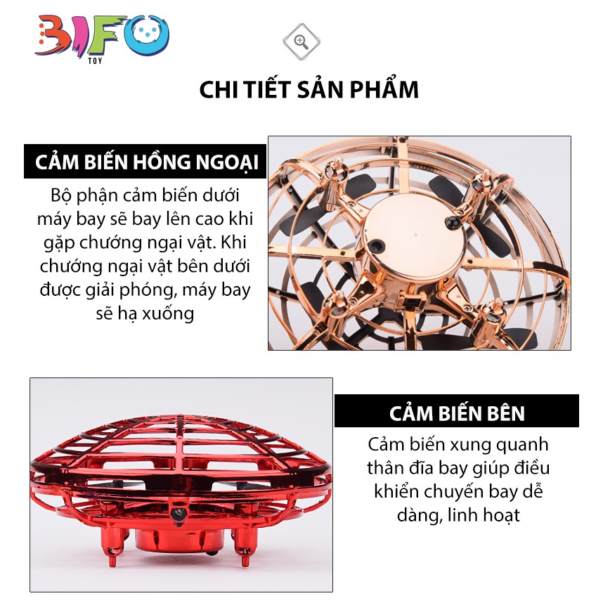 Đĩa Bay Điều Khiển Bằng Tay Cảm Biến Hồng Ngoại Thông Minh