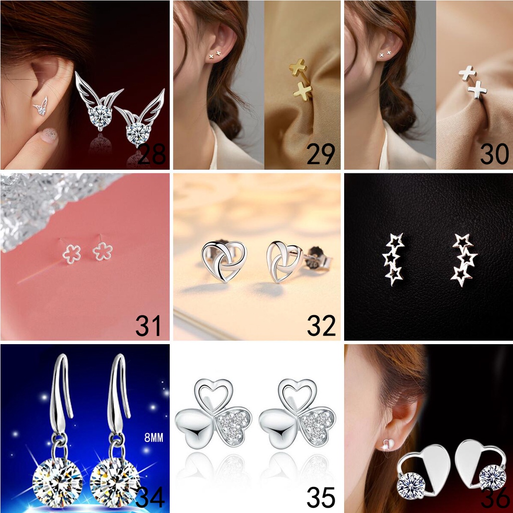 Bông tai mạ bạc 925 thời trang Hàn Quốc dành cho nữ ED002