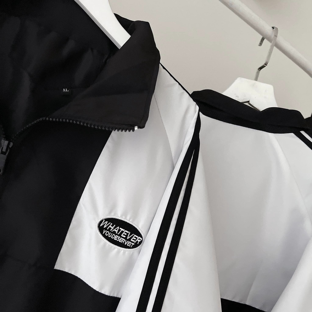 [sẵn] Áo Khoác Dù Tanazi Dài Tay Form Rộng Vải Dù 2 Lớp Unisex Chữ Thêu Whatever (ảnh thật tại shop) Tanazi Closet