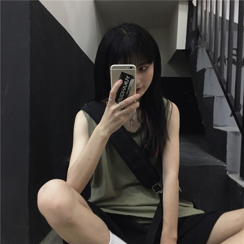 Áo Thun Sát Nách Dáng Rộng Vải Mỏng Kiểu Hồng Kông Retro Thời Trang Mùa Hè Năng Động