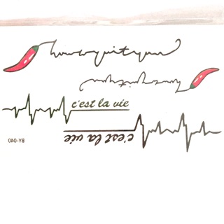 Hình xăm dán nhịp tim kết hợp 10x6cm_ tặng tấm đồng size khi mua từ 5 sản phẩm