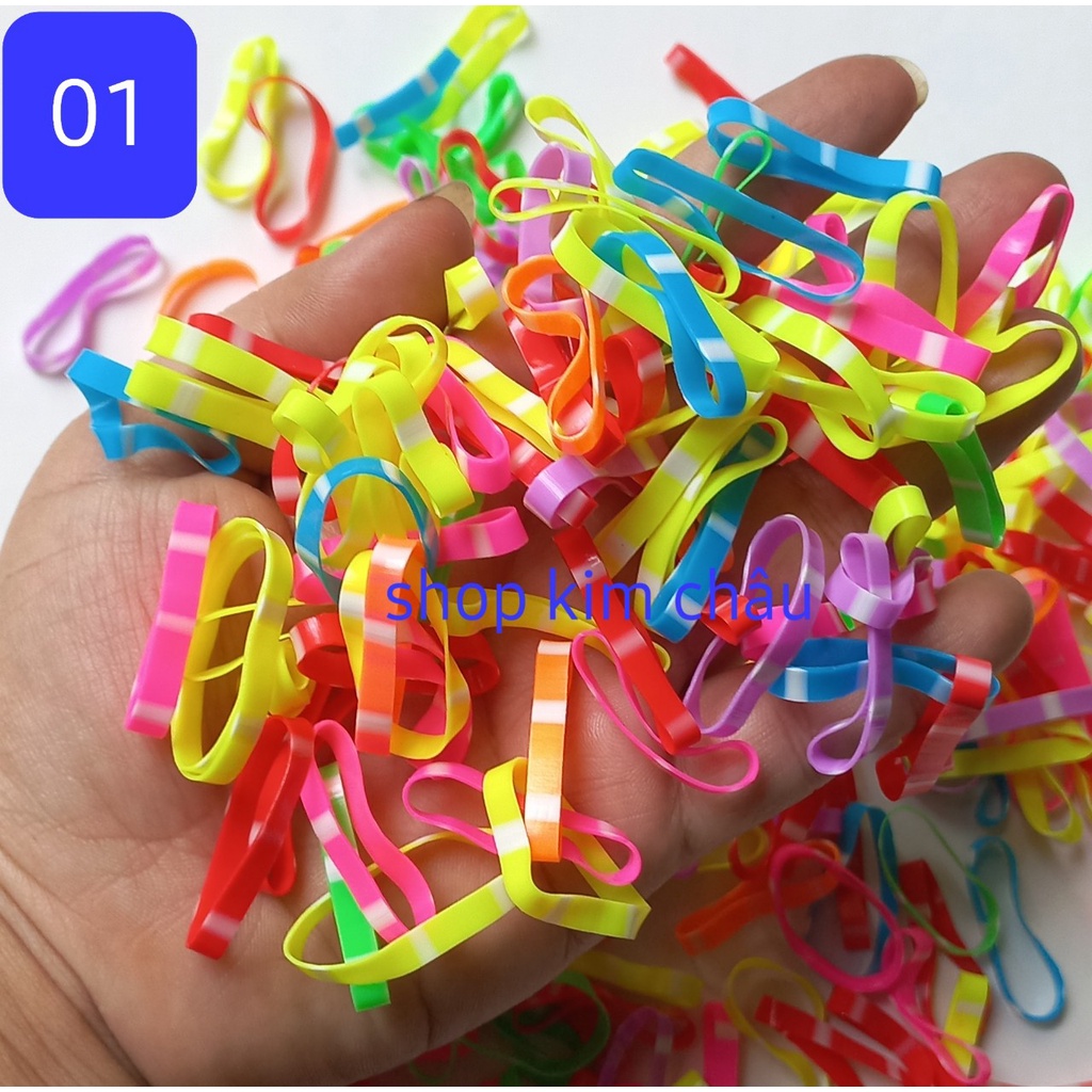 (Nhiều màu 01  Size To) Thun chun cột tóc cho bé gái dễ thương