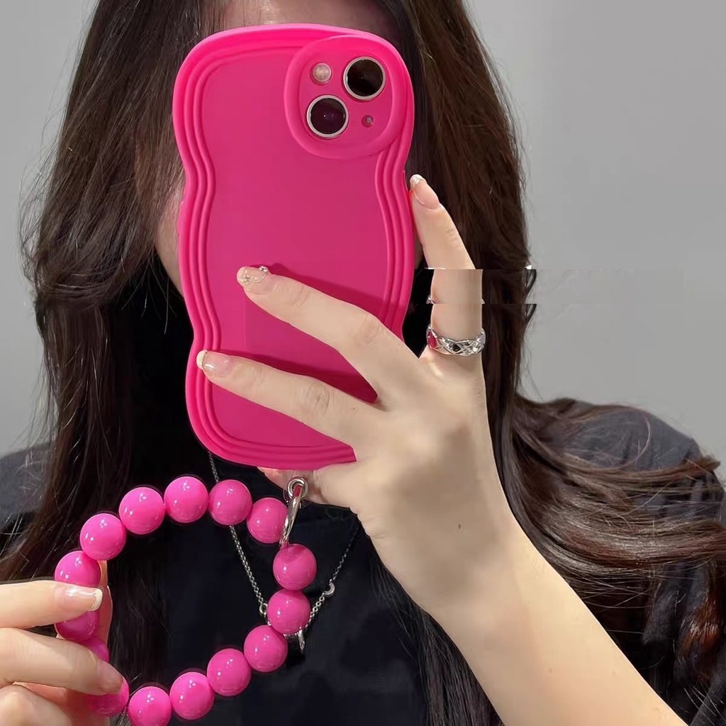 Ốp Điện Thoại tpu Dẻo Họa Tiết Nơ Lượn Sóng Độc Đáo Kèm Vòng Đeo Tay Cho Iphone 12 pro max 11 pro max xs max xr x 13promax