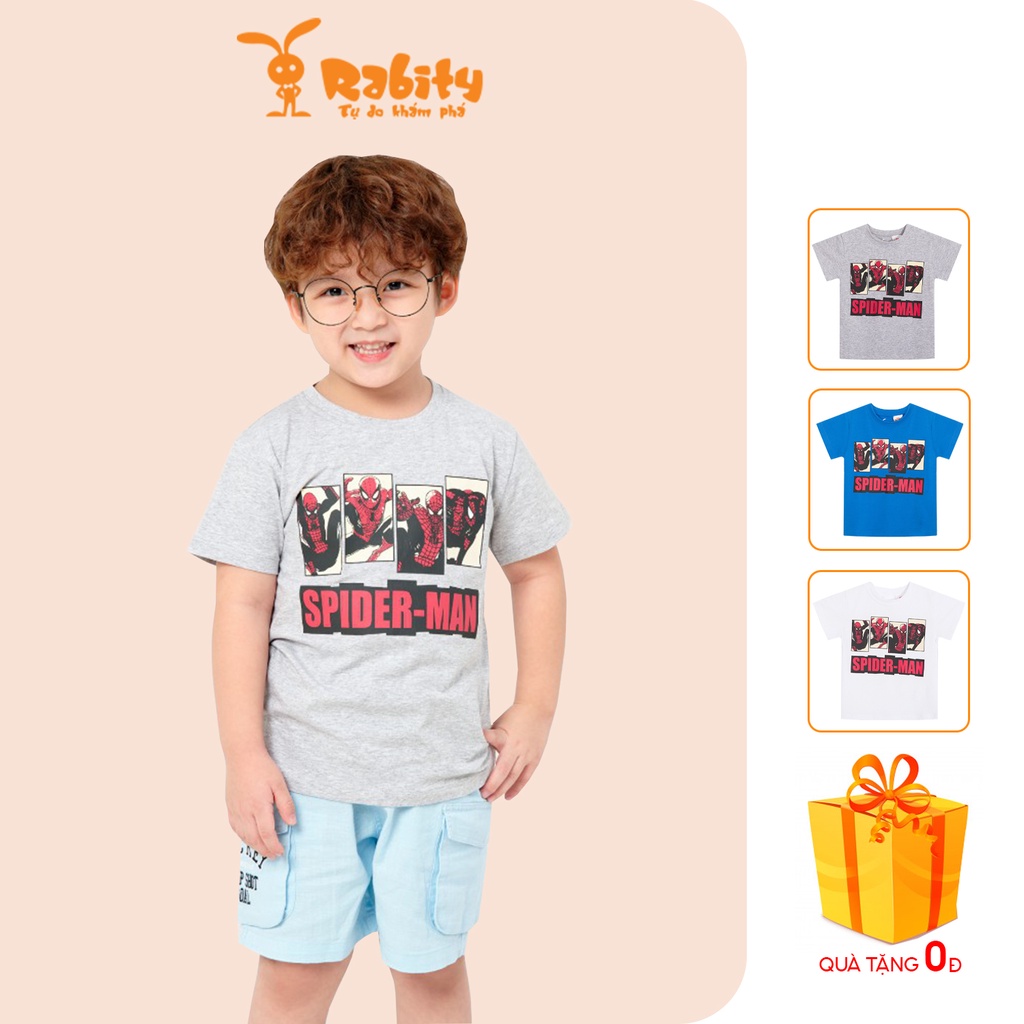 Áo thun bé trai ngắn tay RABITY cotton in hình Spiderman người nhện 5404