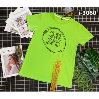 I3060 áo thun nữ tay ngắn in never give up giá rẻ