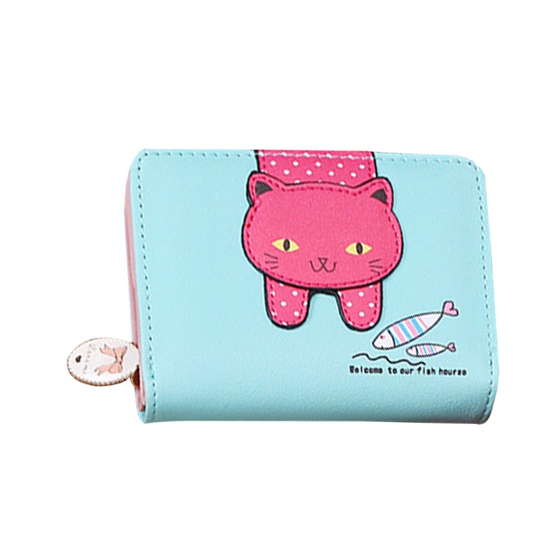 Ví Da PU In Hình Mèo Xinh Xắn Cho Nữ