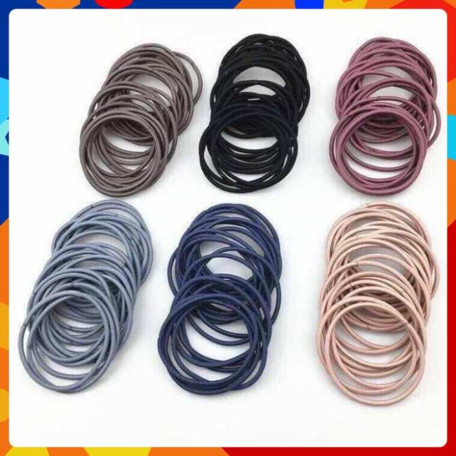 Set 100 dây buộc tóc nhiều màu  GDHOAC15