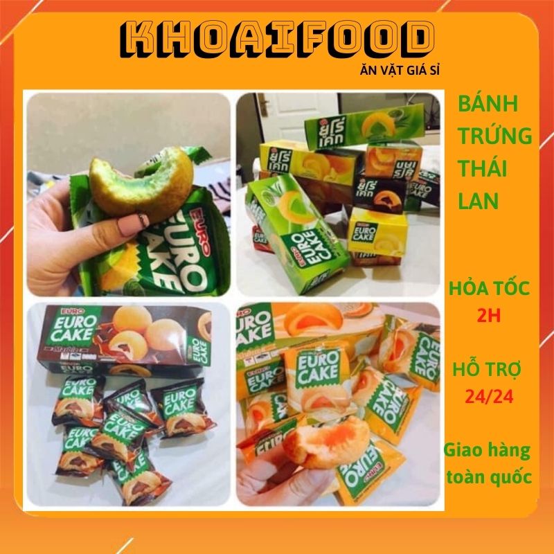Bánh trứng thái euro cake đồ ăn vặt thái ngon lạ hộp 12c